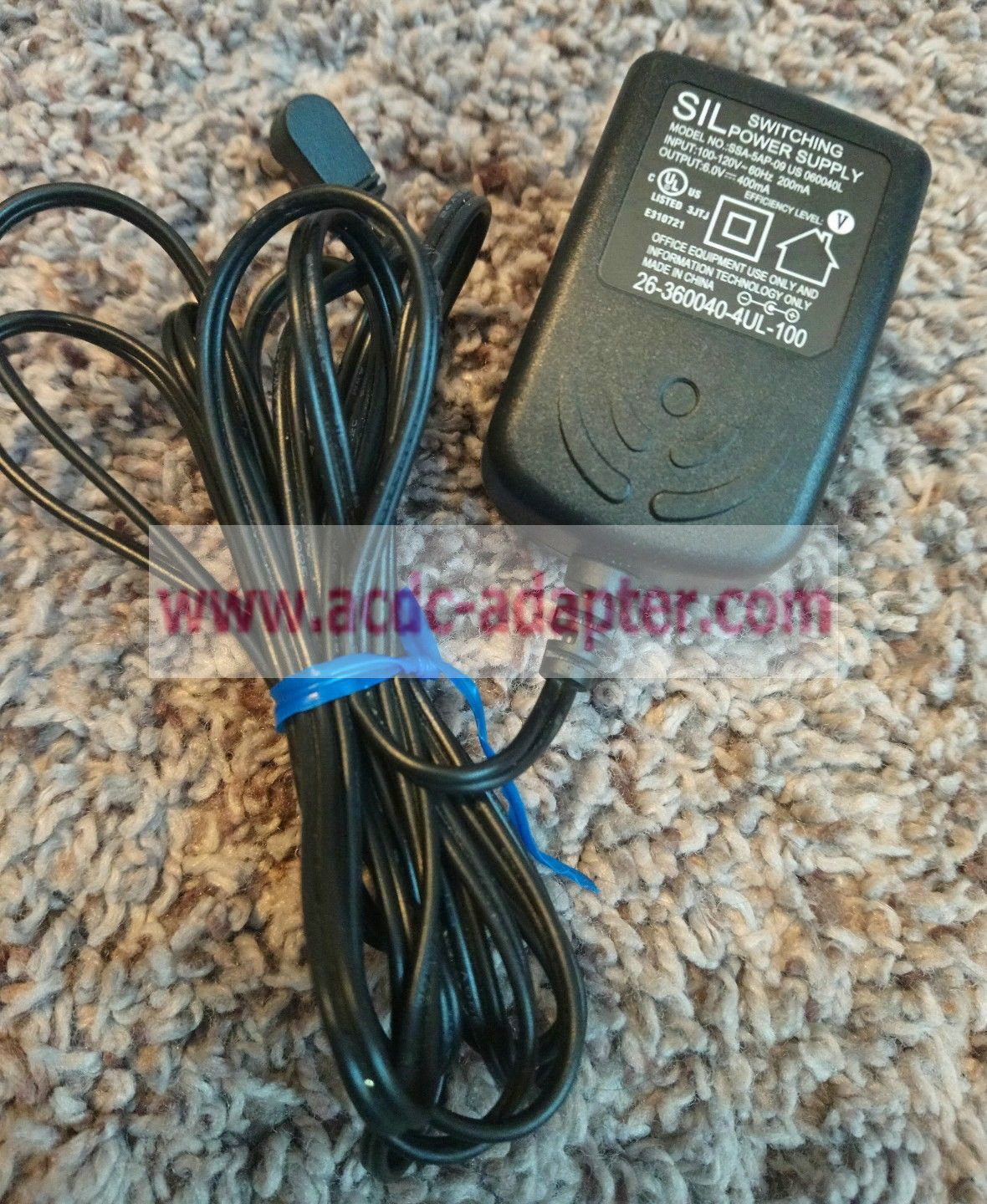 SIL SSA-5AP-09 US 060040L AC Power Adapter for Vtech Cordless Phone System 26-3600